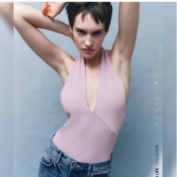 Zara Lilac Two Way Stretch Cotton Bikini Cut Bodysuit - Picture 2 of 8